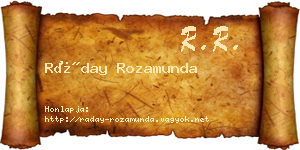 Ráday Rozamunda névjegykártya